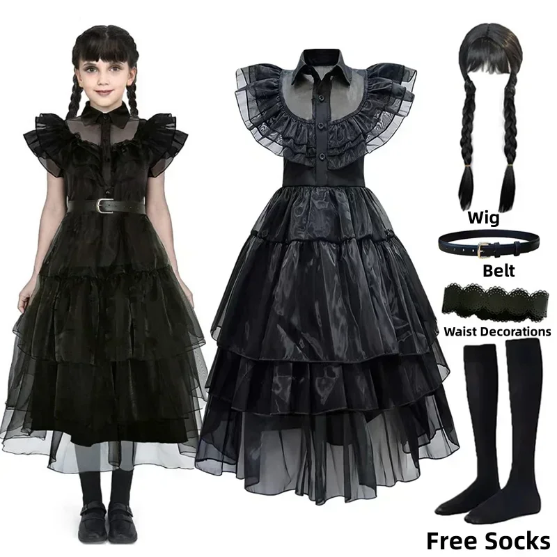Women'S Accessories Clothing - Schwarzes Hexenprinzessinnenkleid für Mädchen, Cosplay-Kleid, Halloween-Party-Tanzkleidung