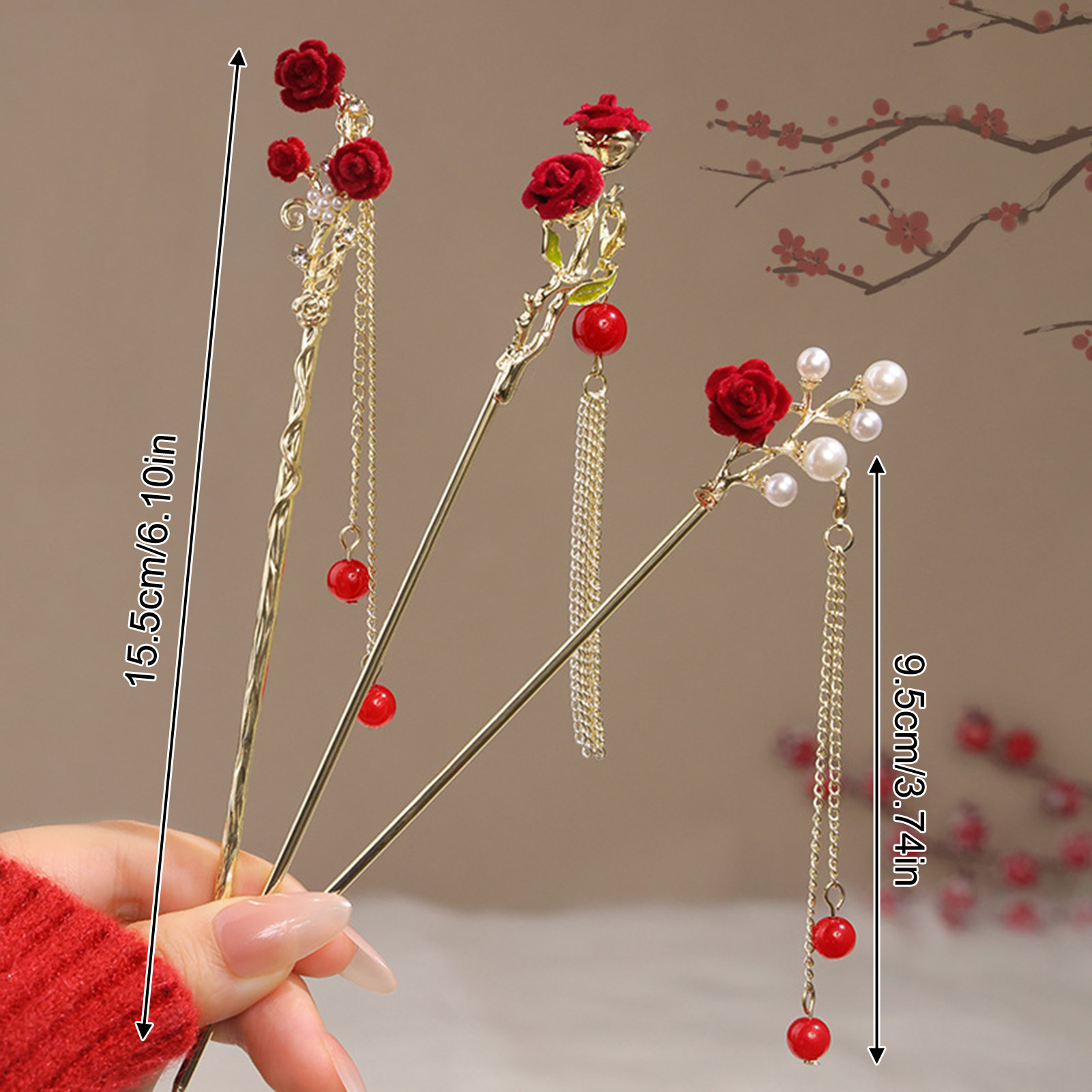 Haarnadel im chinesischen Stil – Women'S Red Accessories Bewertung und Preis